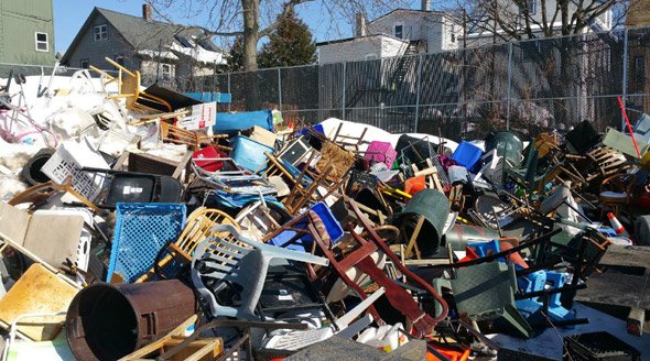 Space savers collected by Somerville DPW