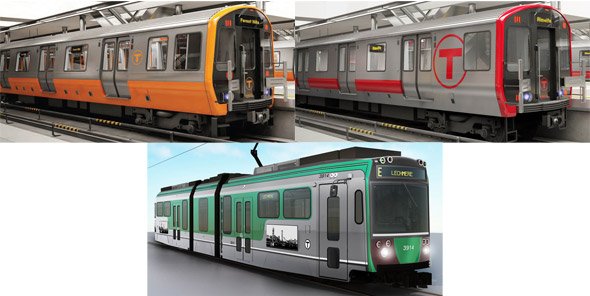 New paint schemes for Red, Orange and Green Line trains