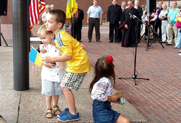 Kids at Ukrainian Independence Day celebration in Boston