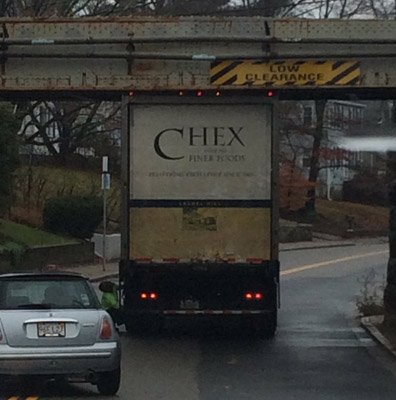 Crunched truck in West Roxbury