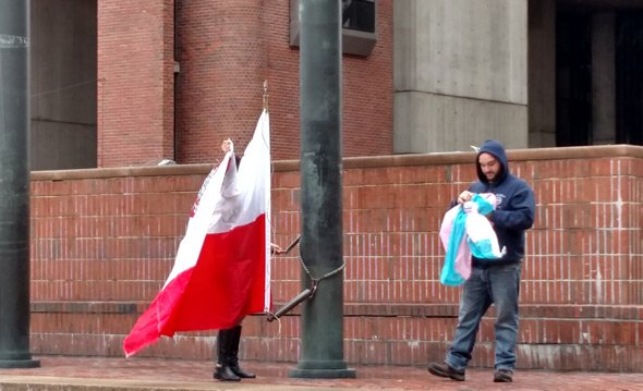 Taking down trans flag in Boston