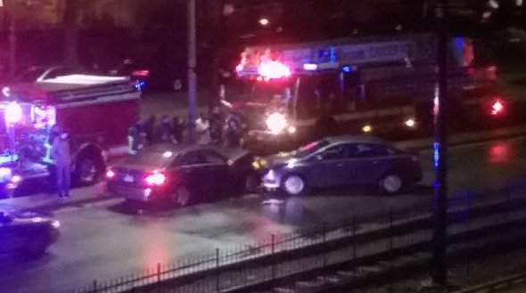 Car crash on Commonwealth Avenue in Allston