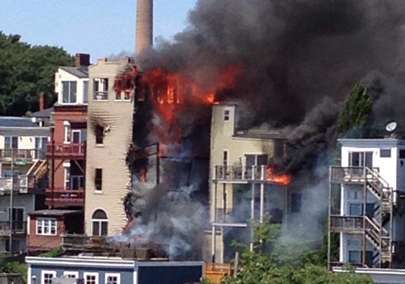 Fire at 284 Bunker Hill St. in Charlestown