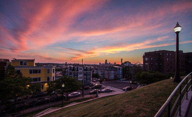 Sunset over Dorchester Heights, South Boston