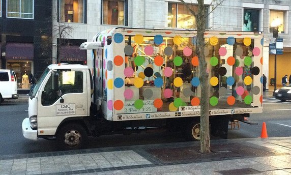 See-thru truck with lots of dots