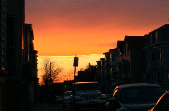 Sunset over East Boston