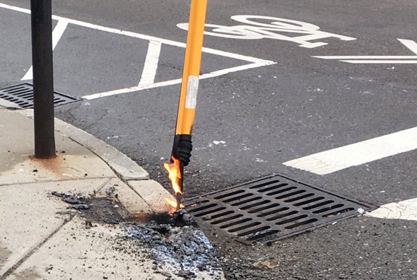 Flaming cable in Allston