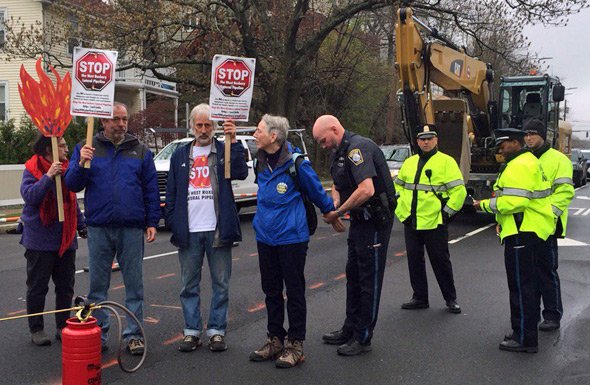 Four arrested at pipeline construction site in West Roxbury