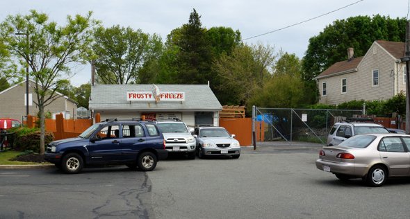 Old Frosty Freeze in Roslindale, where the Taco Bell would go