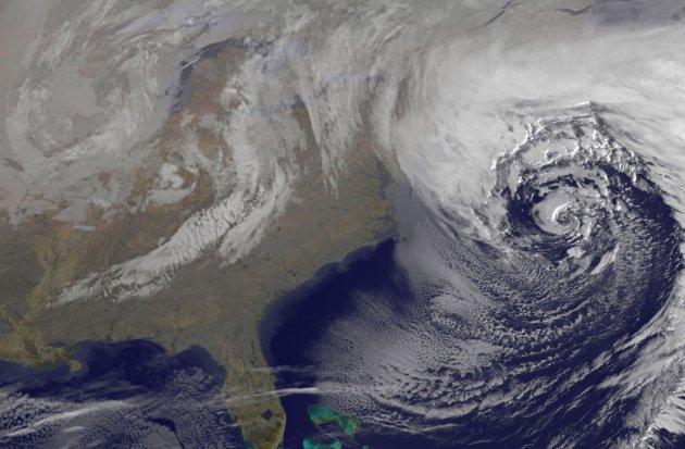 Satellite image of the snowstorm hitting Boston