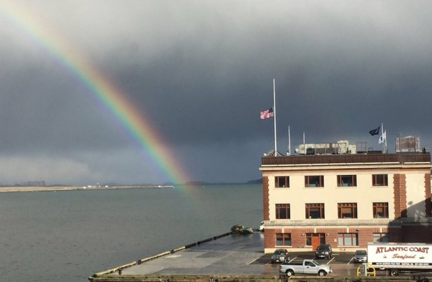 Rainbow over Boston Harbor