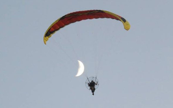Guy flying around Millennium Park in West Roxbury