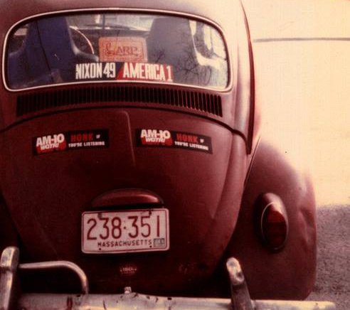 Car with Nixon 49, America 1 sticker back in 1973