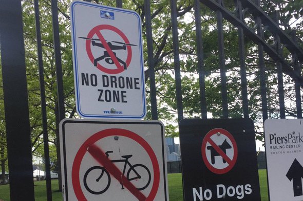 No drone zone at Piers Park in East Boston