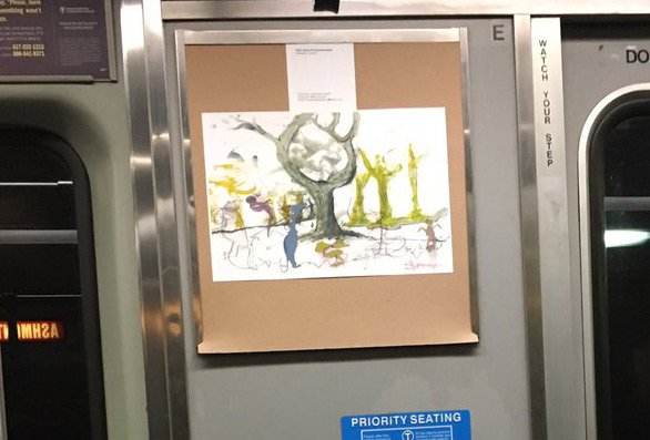 Map replaced by art on the Red Line