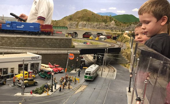 Model train set in Roslindale