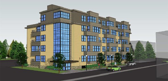 Proposed building on Stonely Road in Jamaica Plain