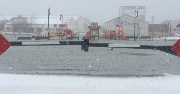 Tenean Beach under water