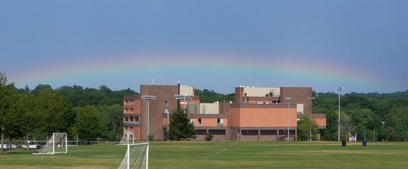 Rainbow over West Roxbury High School