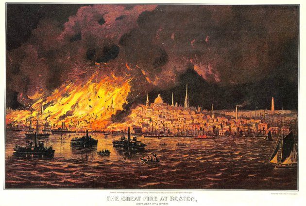 Poster showing the Great Fire of 1872