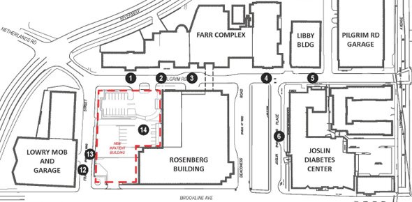 Map of proposed Beth Israel building location