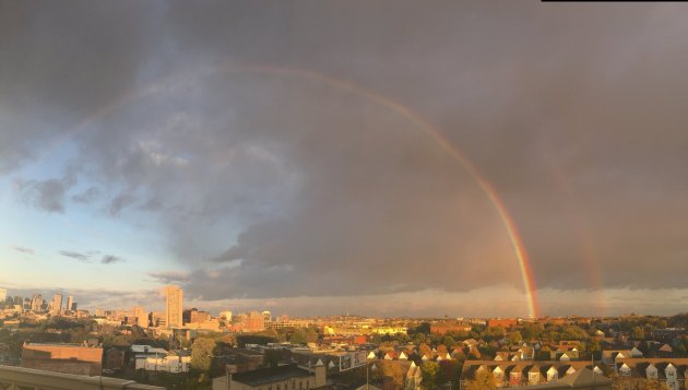 Double rainbow over Boston