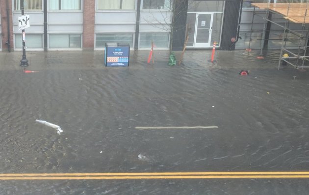 Flooded Causeway Street in Boston