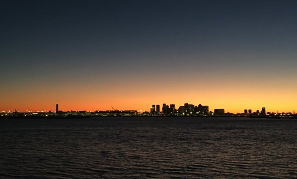 Sunset over Boston