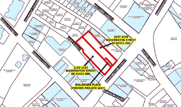 Two of the proposed lots in Dudley Square