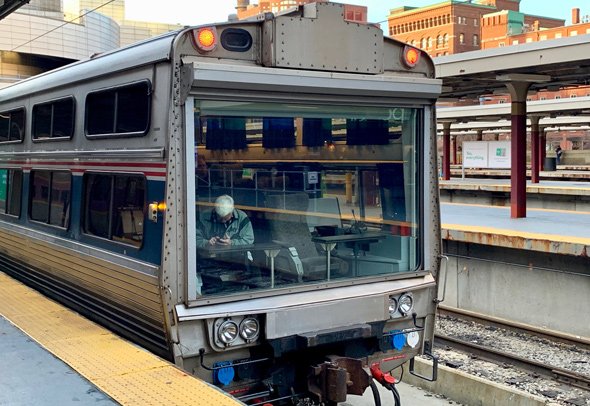 Amtrak inspection car at Boston's South Station