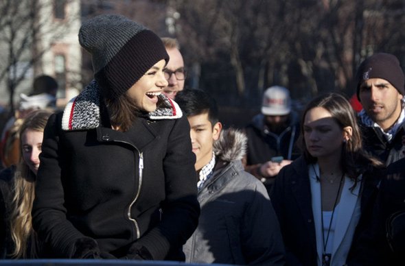 Mila Kunis in Harvard Square