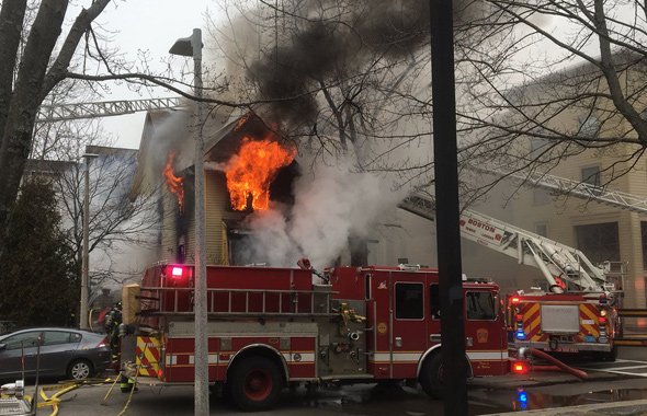 Fire on Lamartine Street in Jamaica Plain