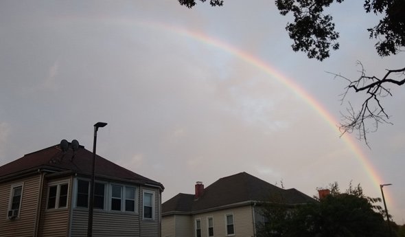 Morning rainbow in Roslindale