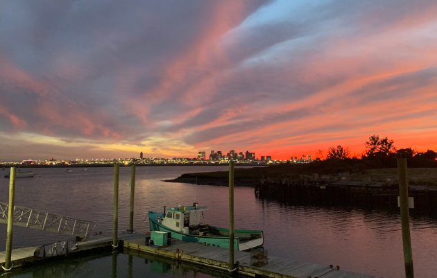 Sunset from Belle Isle Seafood