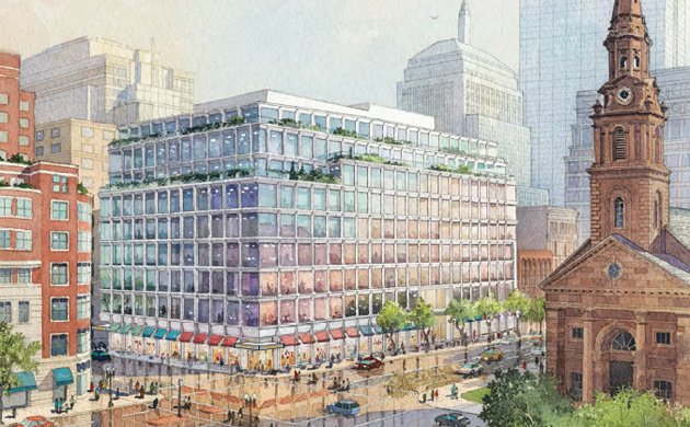 Architect's rendering of 350 Boylston Street proposal