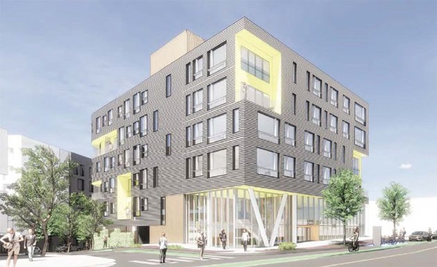 Architect's rendering of proposed 449 Cambridge St. building