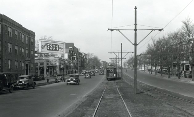 Trolley on Blue Hill Avenue in 1933