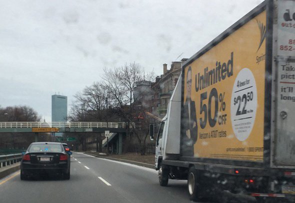 Truck that almost plowed into a bridge on Storrow Drive