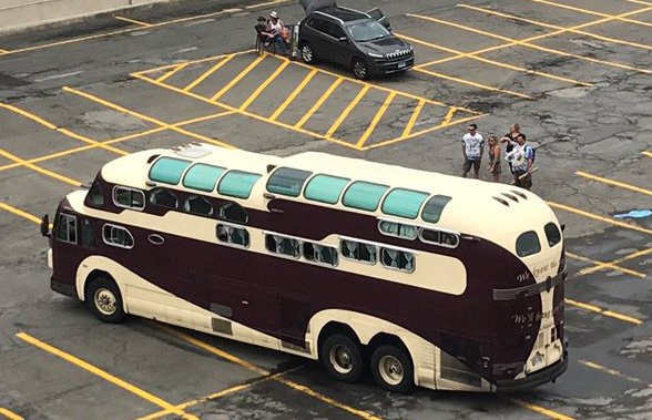 Bus parked off Brookline Avenue for Dead and Company concert at Fenway