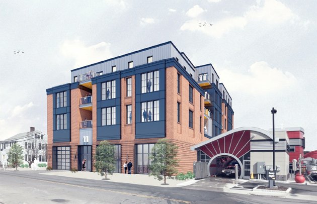 Architect's rendering of proposed 11 Faneuil St. building