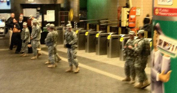 National Guard watching Red Line entrances
