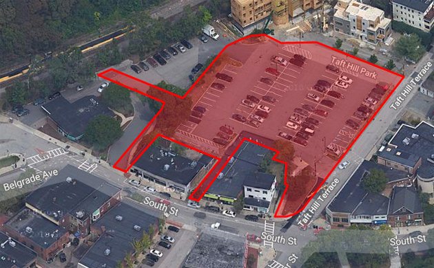 Map of Roslindale Square municipal parking lot