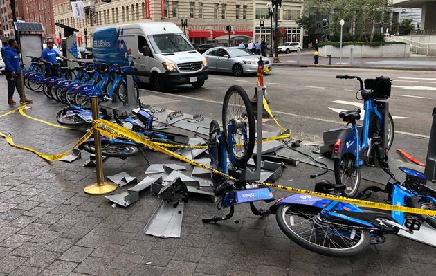 Destroyed bicycles