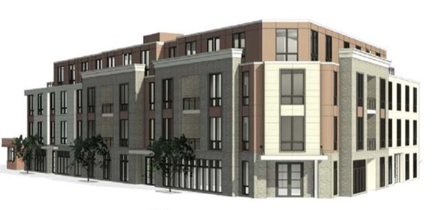 Architect's rendering of the apartment building
