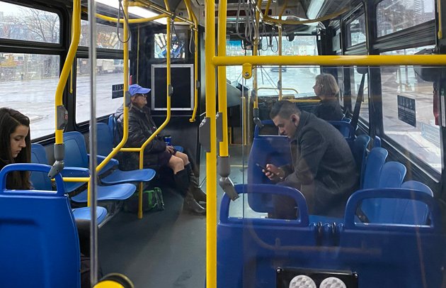 Plenty of seats on the 9 bus