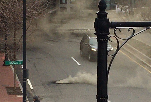 Boom! Exploding manhole in Charles Circle
