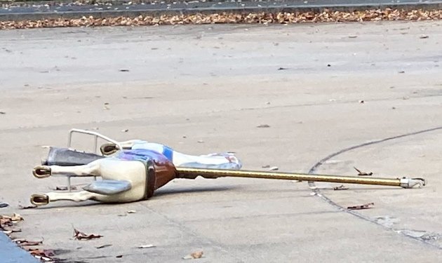 Unchained carousel horse in the Frog Pond