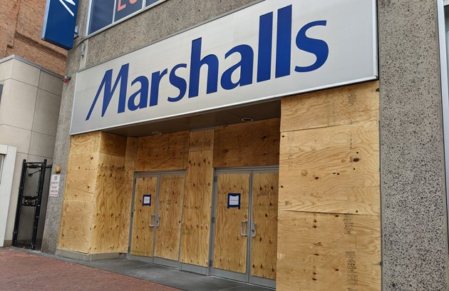 Shuttered Marshalls in Downtown Crossing