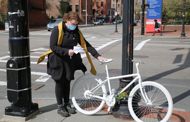 Ghost bike at Harrison and Massachusetts avenue