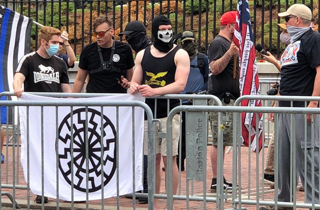 Nazis in front of the Massachusetts State House